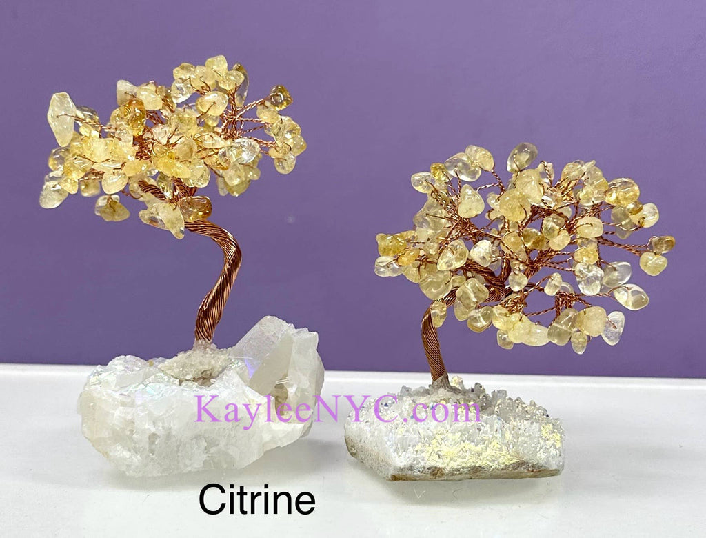 Bonsai Tree with Angel Aura Base Crystal Healing